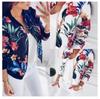 Plus Size damskie kwieciste kurtki wiosenne lato z długim rękawem i zamkiem błyskawicznym z nadrukiem Bomber Jacket casualowa kieszeń szczupła damska moda znosić