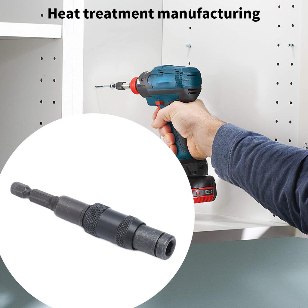 Quick Relse Bit Holder Self Locking Screwdriver Extension Rod 1/4in Hex Shank