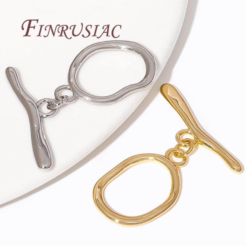 2/4Pcs 18K Gold Plated Toggle Clasps For Jewelry Making Supplies,Brass OT Clasp Connector For Bracelets Findings DIY