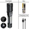 High Power Rechargeable Led Flashlight Very Strong Led Flashlight With Built-in Battery Torch For Outdoor Camping Hiking Fishing