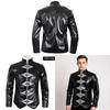 Michael Jackson Punk Black Pu Leather Jacket For Halloween Stage Shows