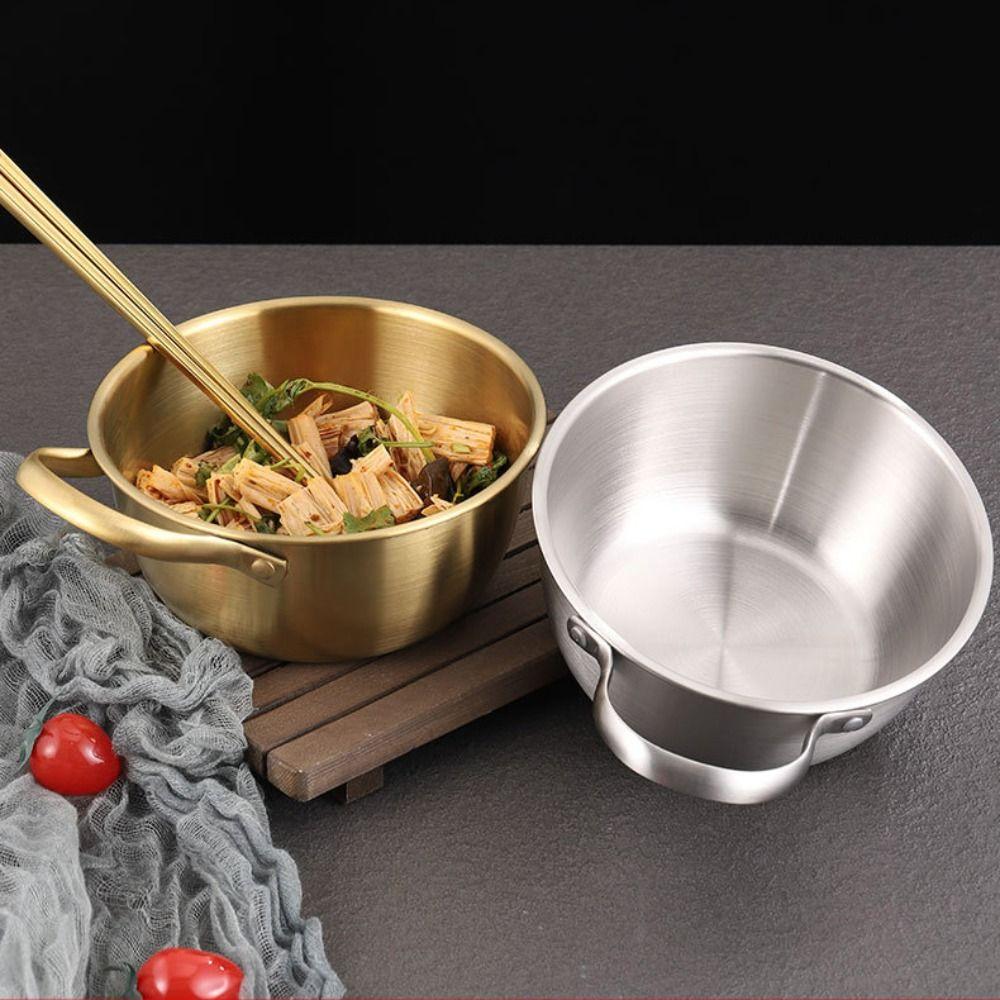 Thickened Noodles Bowl Stainless Steel Fruit Salad Bowls Multi-purpose Mixing Pot  Cooking
