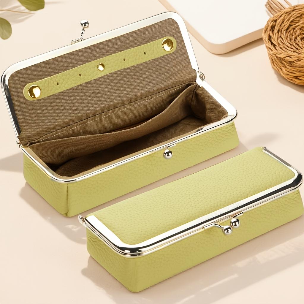 Unisex Jewelry Box Fashion Glasses Case - RFID Blocking, Travel Jewelry Case Bag Charm Storage Box Fashion Pencil Bag with Kiss Lock, Coin Purse