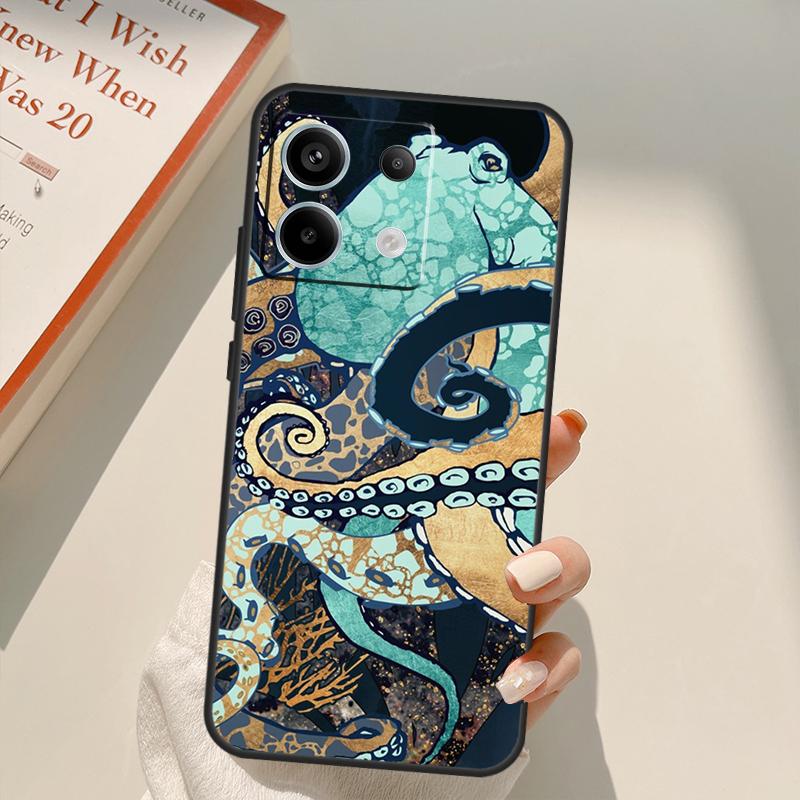 Octopus Ocean Aesthetic Funda For Xiaomi Redmi Note 14 13 10 11 12 Pro 11S 12S Case For Redmi 15 14C 12C 10C 13C 15C