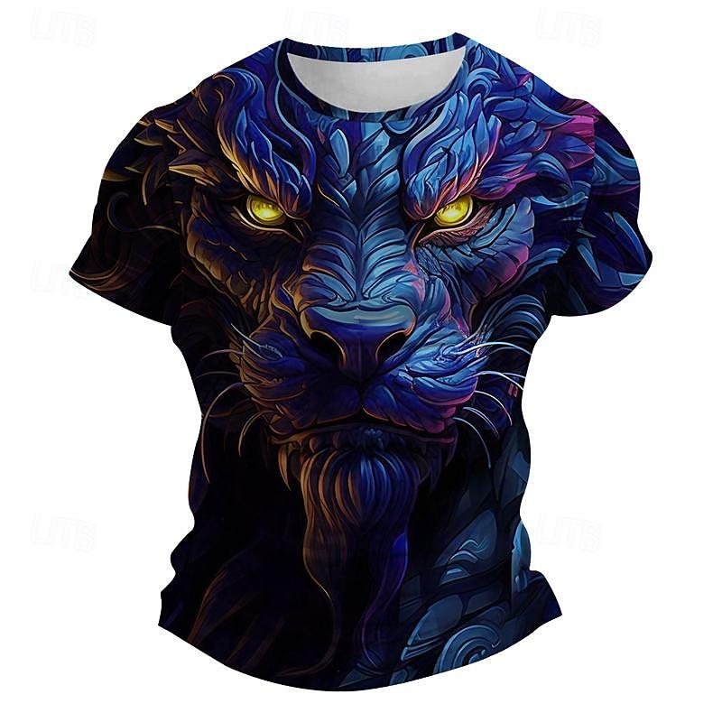 Men's T-Shirts Retro Animal Street 3d Print Short Sleeves Vintage Top T Shirt For Men Clothing Oversized Shirt Tee Summer T-Shirts Men’s