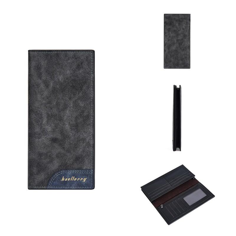 New Men s Wallet Zipper Anti Demagnetization Multi Slot With Large Capacity Long Grip Bag Men 19x10x2 чёрный