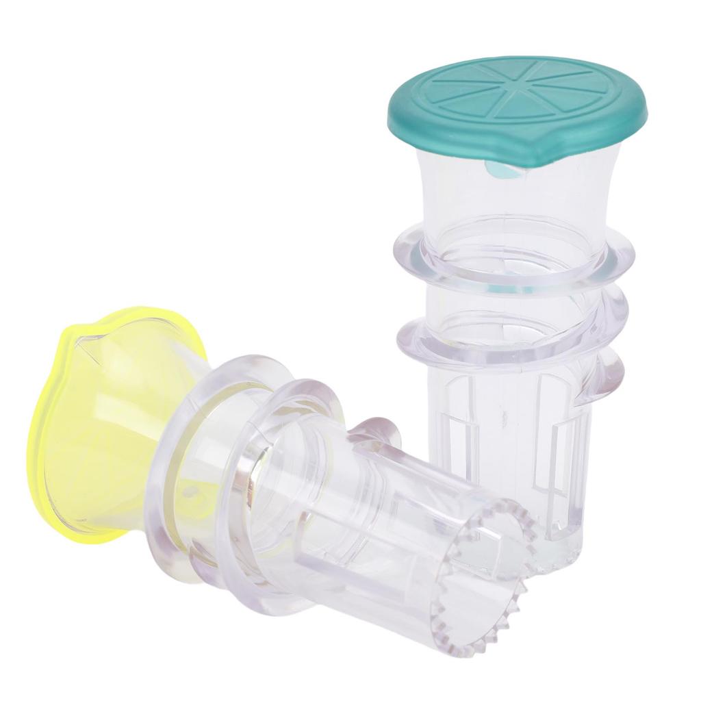 2PCS Screw Top Lemon Squeezer PP Portable Mini Manual Lemon Juicer Squeezer Orange Press with Lid for Seasoning Cooking