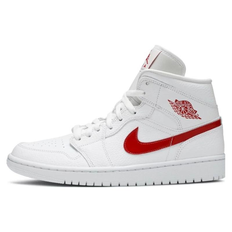 Air Jordan 1 Mid 'White University Red' Women's Jordan BQ6472-106