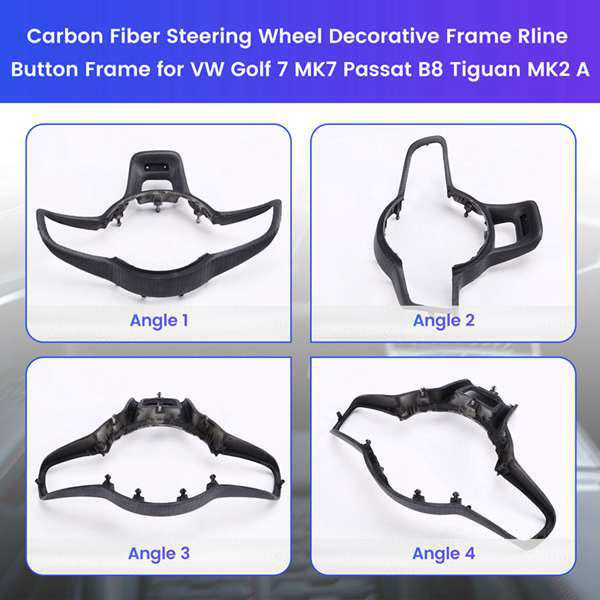 Dry Carbon Fiber Steering Wheel Trim for Volkswagen Golf 7 MK7, Passat B8, Tiguan MK2