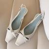 Fashion One-word Buckle Baotou Sandals Summer Outing 2025 New High-end Square-toe Rear Empty Single Women's Shoes