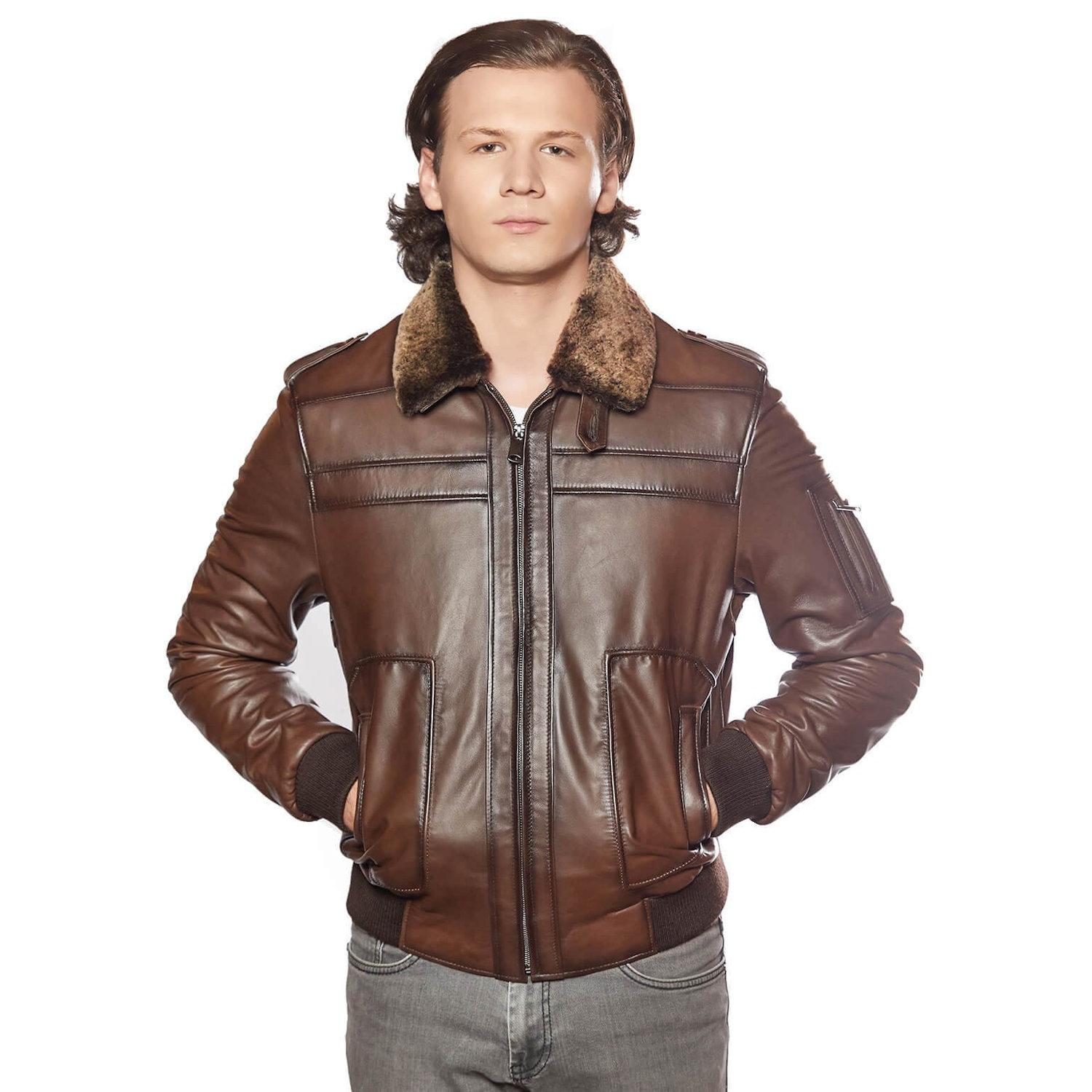 

Пальто из натуральной кожи Pilot Style XS коричневый