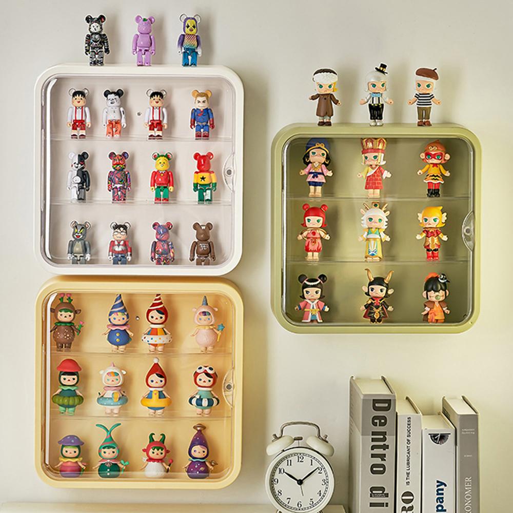 Wall Mounted Multi Style Blind Box Storage Rack Magnetic Suction Bubble Mart Figurine Display Cabinet Dustproof Doll Storage Box