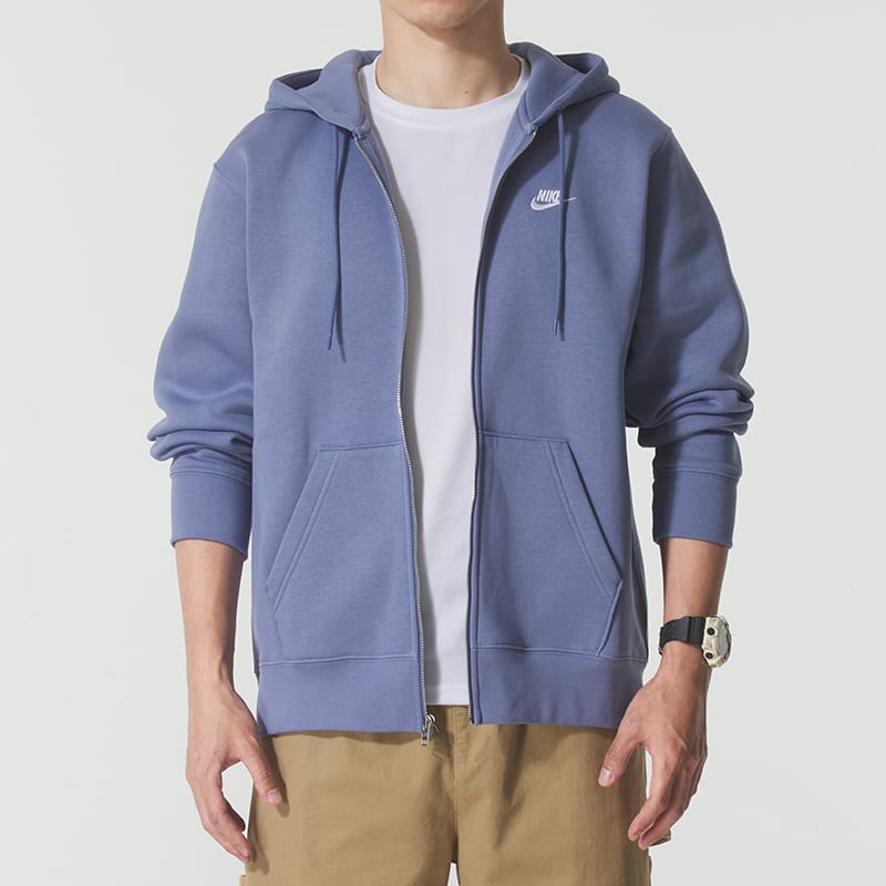 Nike Club Futura Brand Logo Letter Fleece Lined Hooded Long Sleeved Jacket Men's FN3862-499
