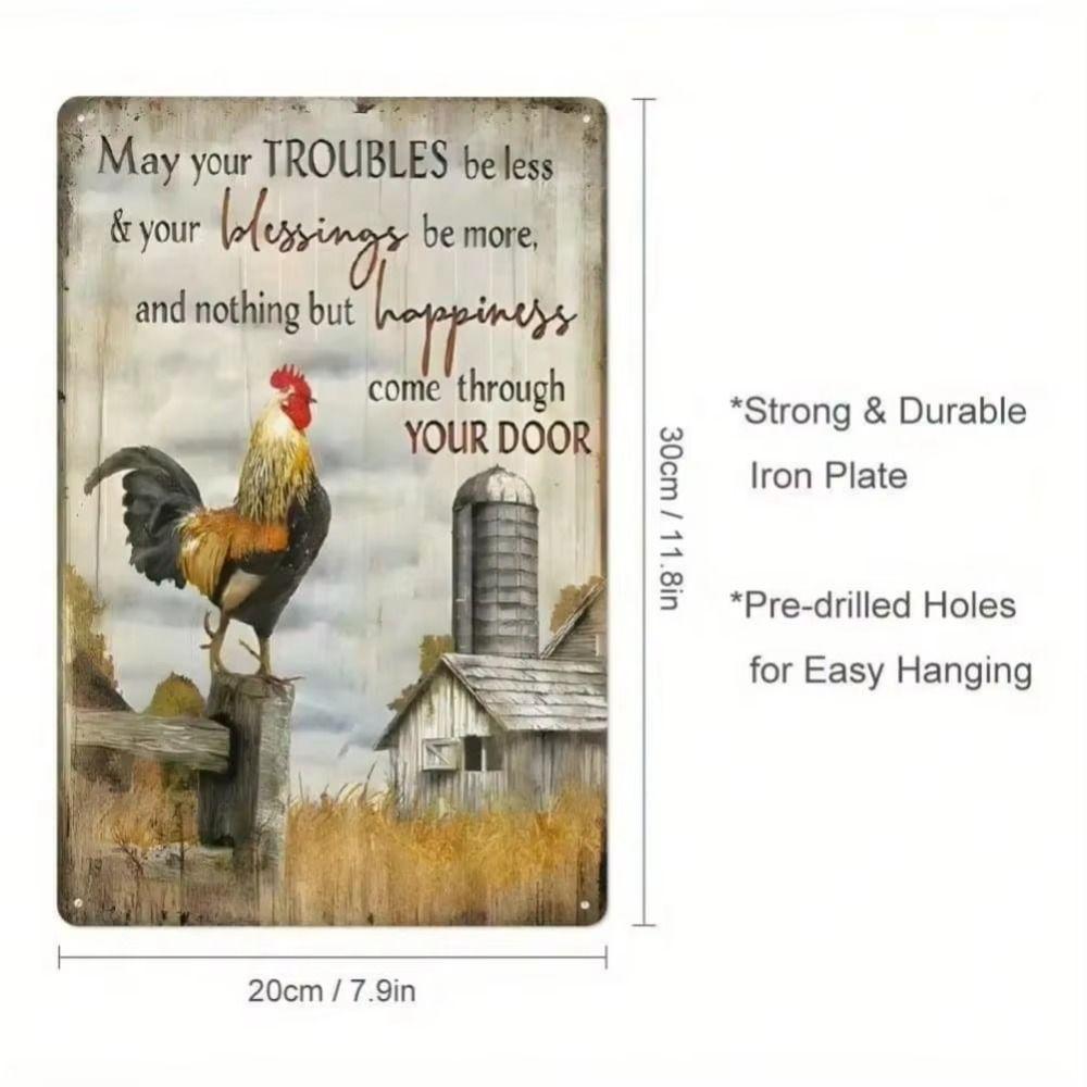 Vintage Floral Metal Wall Art Motivational Sign Home Decor