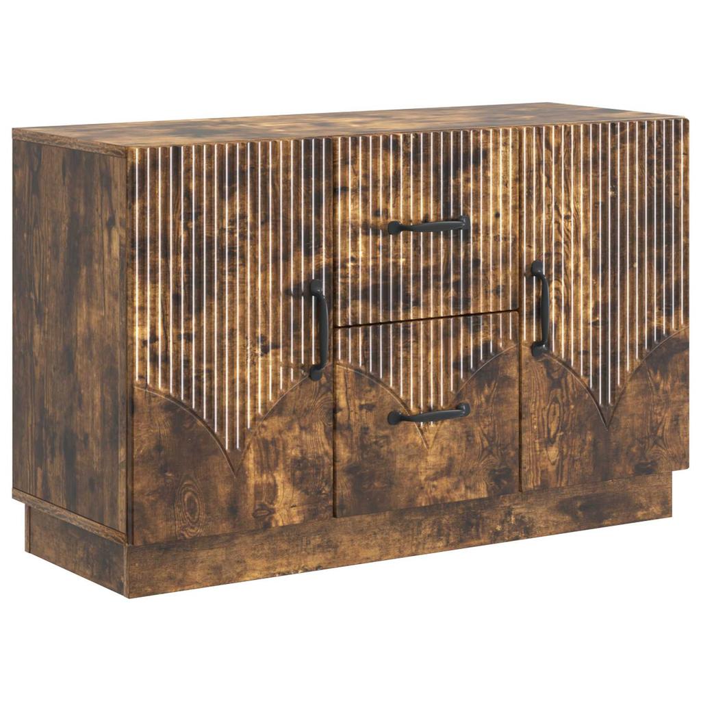 Sideboard Smoked Oak 89 x 34.5 x 57 cm Wood Based Material