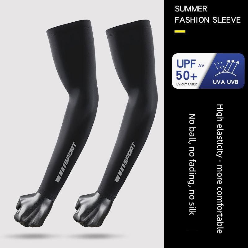 

Ice Sleeve Men s Sun Protection Viscose Fiber Oversleeve Men Thin Summer UV Protection Sports Running Climbing Cycling Oversleeves Men s 021 nylon black L