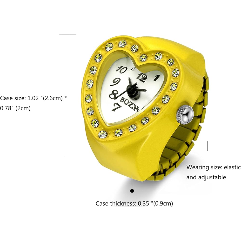 Jewelrywe Ring Watch Waterproof Business Fashion Flip-Up Cover Sports Quartz Stainless Steel