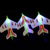 Large Size Luminous Catapult Airplane Slings Toy Sparkling Elastic Airplane Children'S Outdoor Activity Flying Toy Gift