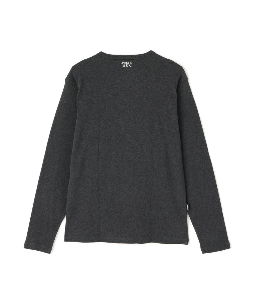 AVIREX DAILY MINI WAFFLE CREW NECK T-SHIRT 6143333 men's XL 19 charcoal