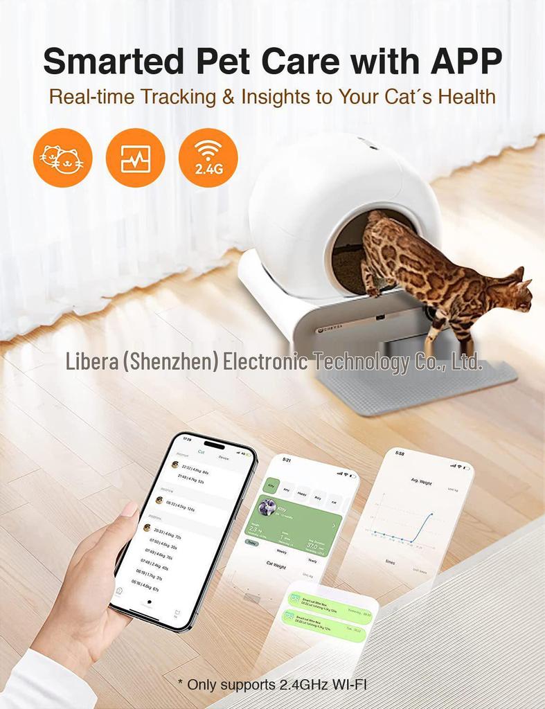 Smart Enclosed Cat Litter Box with Automatic Scooper and Splash Guard