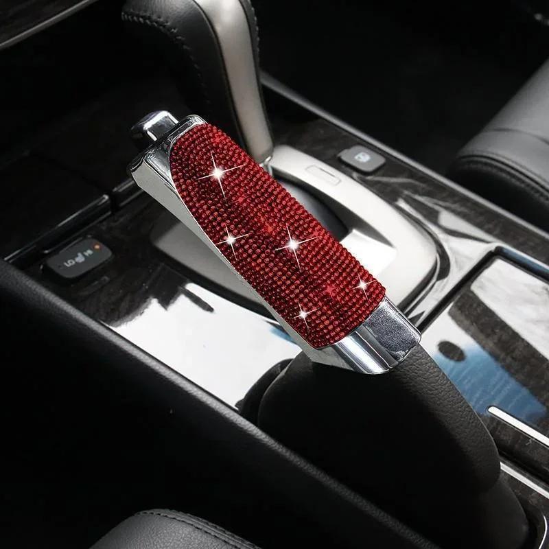 Crystal Car Handbrake Covers Universal Anti-slip Auto Gear Shift Collars Car Bling Interior Accessories