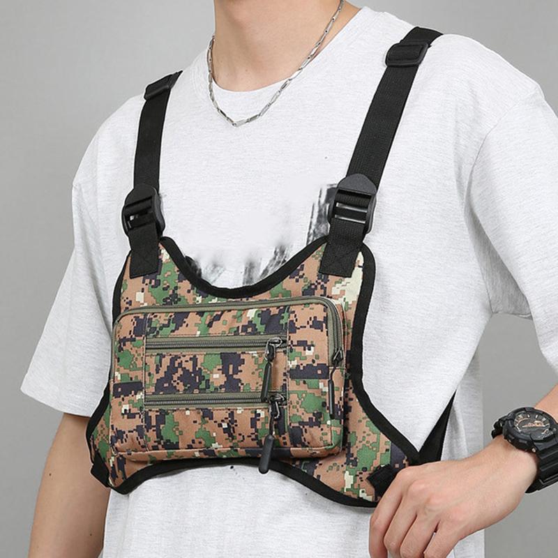 

New Multi-purpose Tactical Chest Bag Outdoor Men s Riding Vest Bag Digital Camouflage Sports Chest bag 39*3*25cm