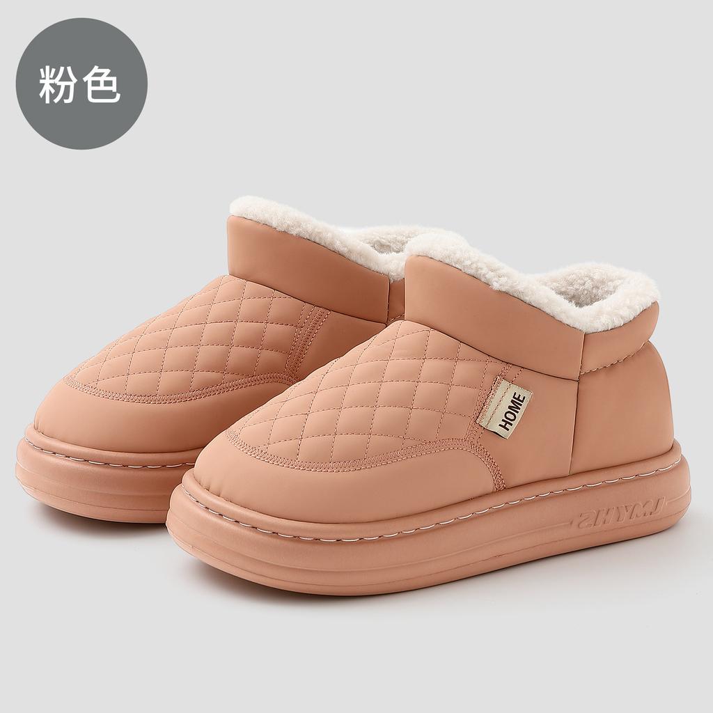Waterproof bag and cotton slippers winter velvet warm middle-aged and elderly home thick bottom non-slip outer wear cotton mop