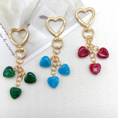 Koreanische Mode Herzschnalle Schlüsselanhänger & Perlenanhänger Taschenanhänger Lanyard