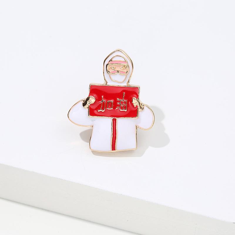 New Medical Medicine Brooch Pin Stethoscope Electrocardiogram Heart Shaped Enamel Metal Pin Nurse Doctor Backpack Lapel