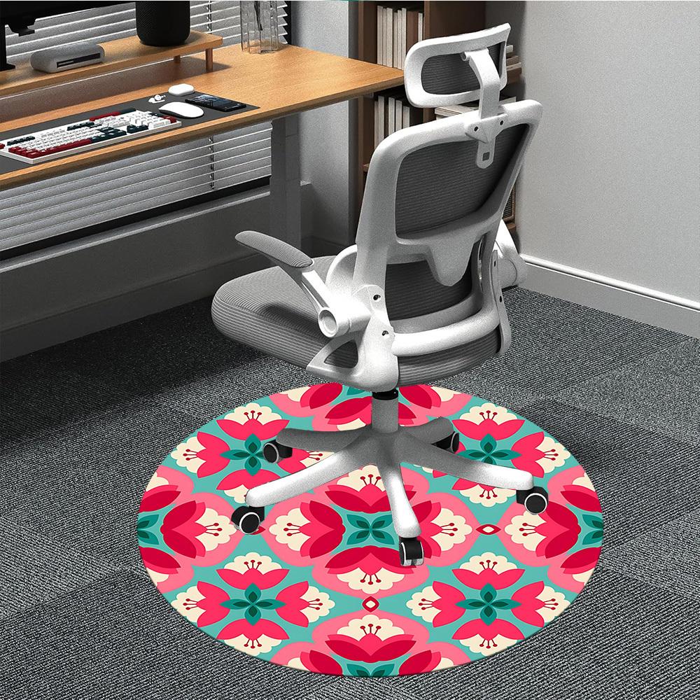 

1pc Floral Pattern Chair Carpet for Office - Durable, Ideal for Chair Mats, Stylish & Functional Decorative Rug yy260130084 80cm by 80cm