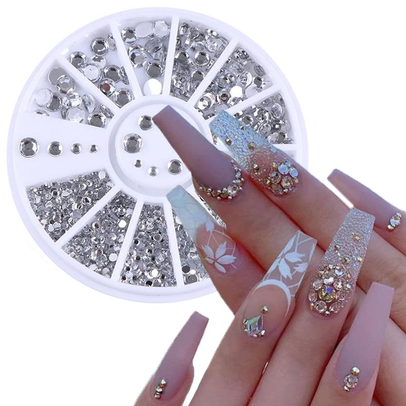 Mixed Color Nail Art Glitter Rhinestone Crystal Gems Jewelry Bead Manicure Decoration Accessories Nail Supplies For Professional