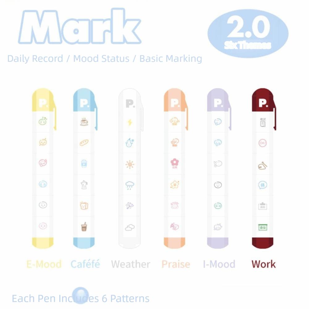 Multi-Head Arrival Cute To Do List Journal Stamp Portable Stamp Mark Cute Diary Seal Kids Gift