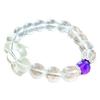 10mm Retro Hochwertiges Natürliches Glasartiges Weißes Kristall Chalcedon Armband Armband
