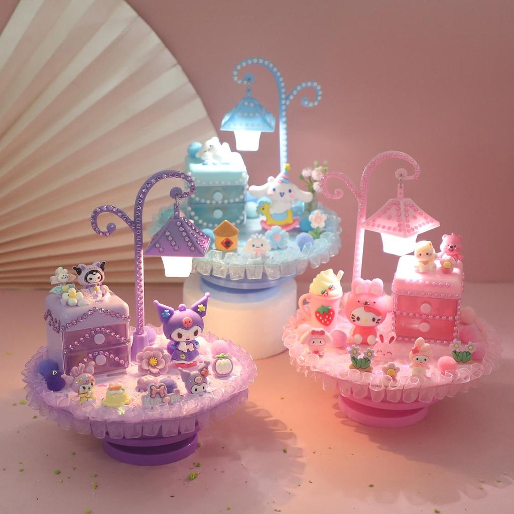 Children's DIY Cartoon Music Box Night Light Kit - Handmade Luminous Ornament Toy