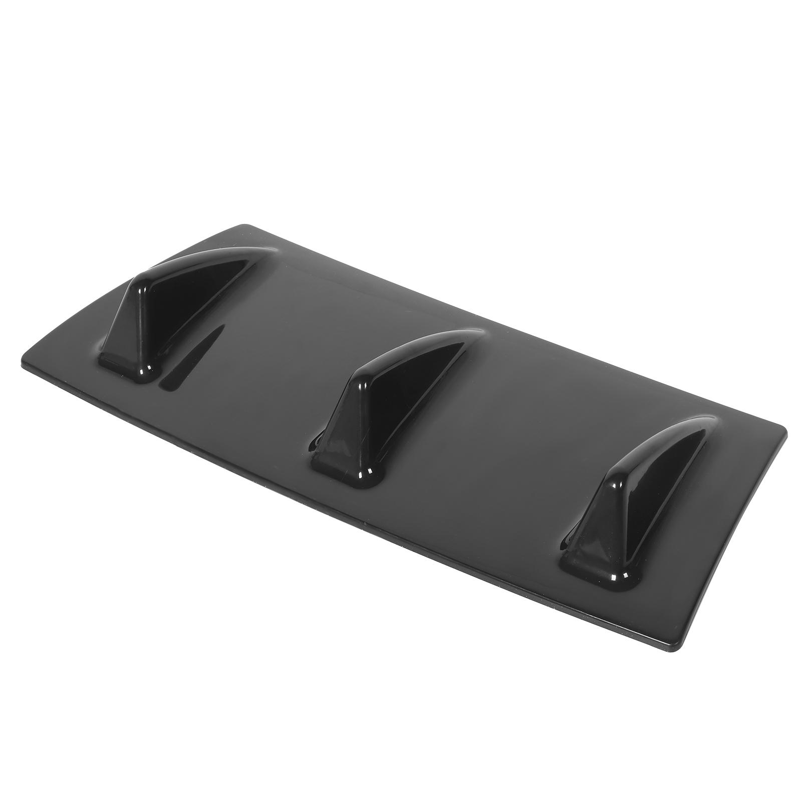 Rear Bumper Lip Diffuser Spoiler Weatherproof Glossy Black Universal for Car Modification3 Fins