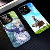 V-Violet E-Evergaden-VE GIRL Phone Case For iPhone 17,16,15,14,13,12,11 Plus,Pro Max,XS,Colorful Silver Black Cover