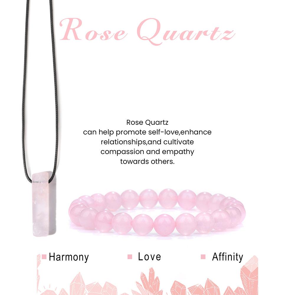 Fashion Trendy Classic Ball Shape Bead Bracelet Crystal Healing Jewelry Set with Energy Stone and Instruction Card Gift Set