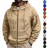 Men's Zip-Up Hooded Jacket with Raglan Sleeves for Fitness and Casual Wear
