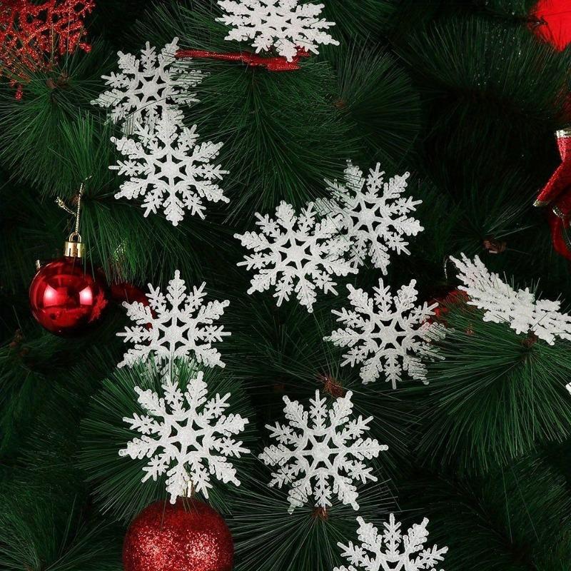 24Pcs/Pack Christmas Tree Decor Snowflake Party Holiday Christmas Ornaments Home Decor(10cm)