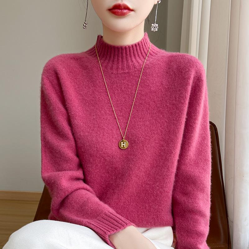 Women's High Neck Loose Knit Pullover Sweater - Autumn/Winter Style