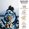 1pc Tiger Printing Lightweight Flannel Blanket, Comfortable and Warm Blanket, for Camping Sofa Bed and Couch Office, in All Seasons