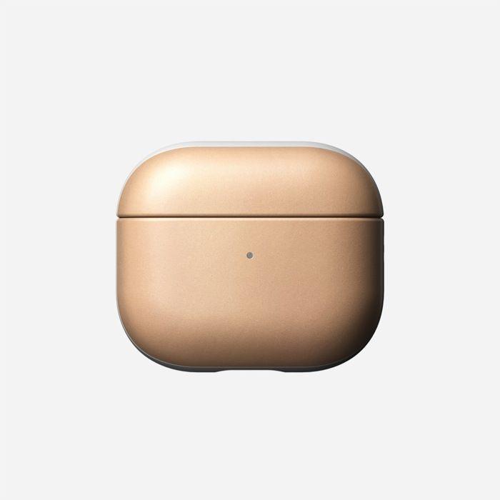 Coque airpods 3 - nomad - cuir véritable - couleur nude - étui moderne - design unique