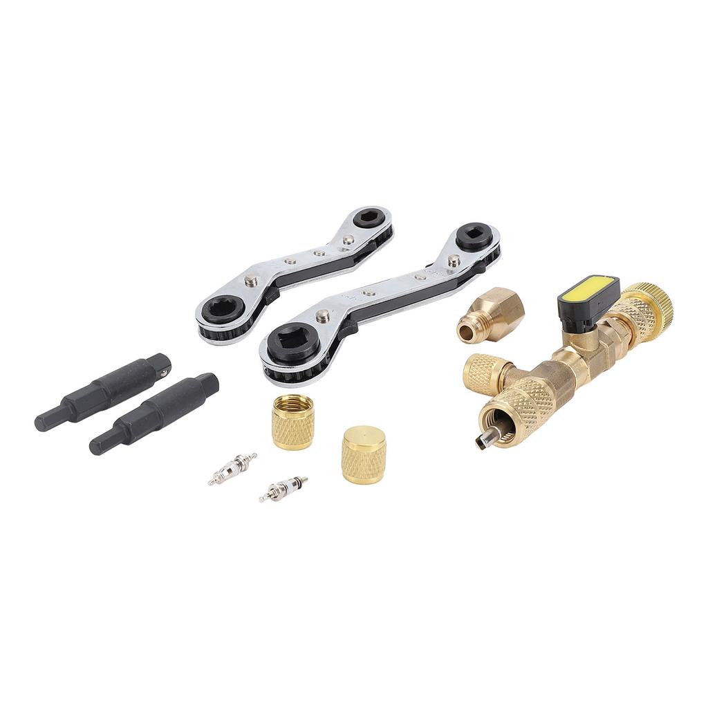 Valve Core Remover Tool with Dual Size SAE 1 4in and 5 16in Port Valve Core Remover Installer Tool for R22 R12 R407