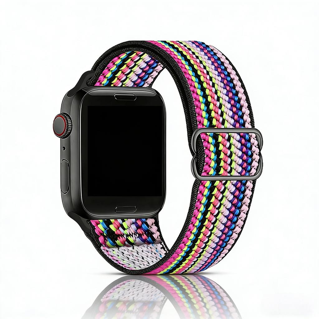 Stretchy Nylon Band for Apple Watch Series 11 10 Ultra 3/2 SE 42mm 38mm 46mm 41mm 45mm 49mm Adjustable Sport Strap for Women Men