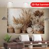 2D Flachbanner Polyester Nordischer Stil Trockenblumenmuster Dekorationsbanner Geburtstagsfeier Dekoration Hintergrundtuch