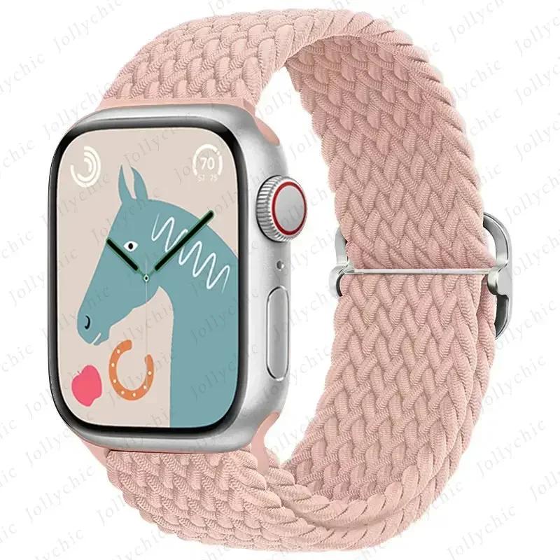 Braided Solo Loop For Apple Watch Ultra Band 40mm 44mm 41mm 38mm 49mm 45mm Elastic Nylon Bracelet iWatch Series 9 8 7 3 Se Strap