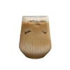 Premium Striped Glass Cup for Cold Drinks, Sparkling Water, Fruit Juices, and Heat-Resistant Lattes