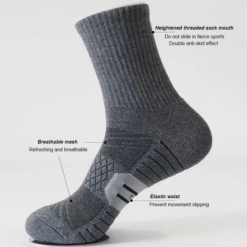 Șosete Bărbați Sporturi în Aer Liber Marca Urgot 6 Perechi Șosete Groase pentru Drumeții Absorbante de Transpirație Șosete pentru Alergare Toamnă Iarnă Mărime Mare 47-50