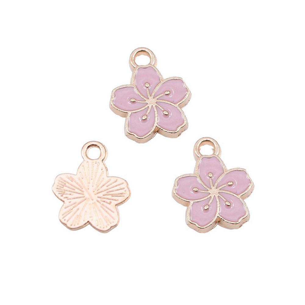 Enamel Charms Multi Color Flower Pendants For Floral Themed Jewelry