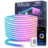 Nexillumi 32.8FT Neon LED Rope Lights IP67 Waterproof LED Lights for Bedroom Flexible LED Light Strip with Remote and APP Control RGB Lighting Strip